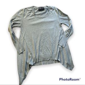 Paper Crane Hi-Low Asymmetrical Sweater, gray, large